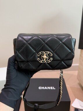 Chanel 19 MIni in Quilted Shiny Calfskin Crossbody Bag